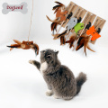 2018 Best Cat Supplies Bell Interactive Cat Toy Nature Felt Feather Teaser